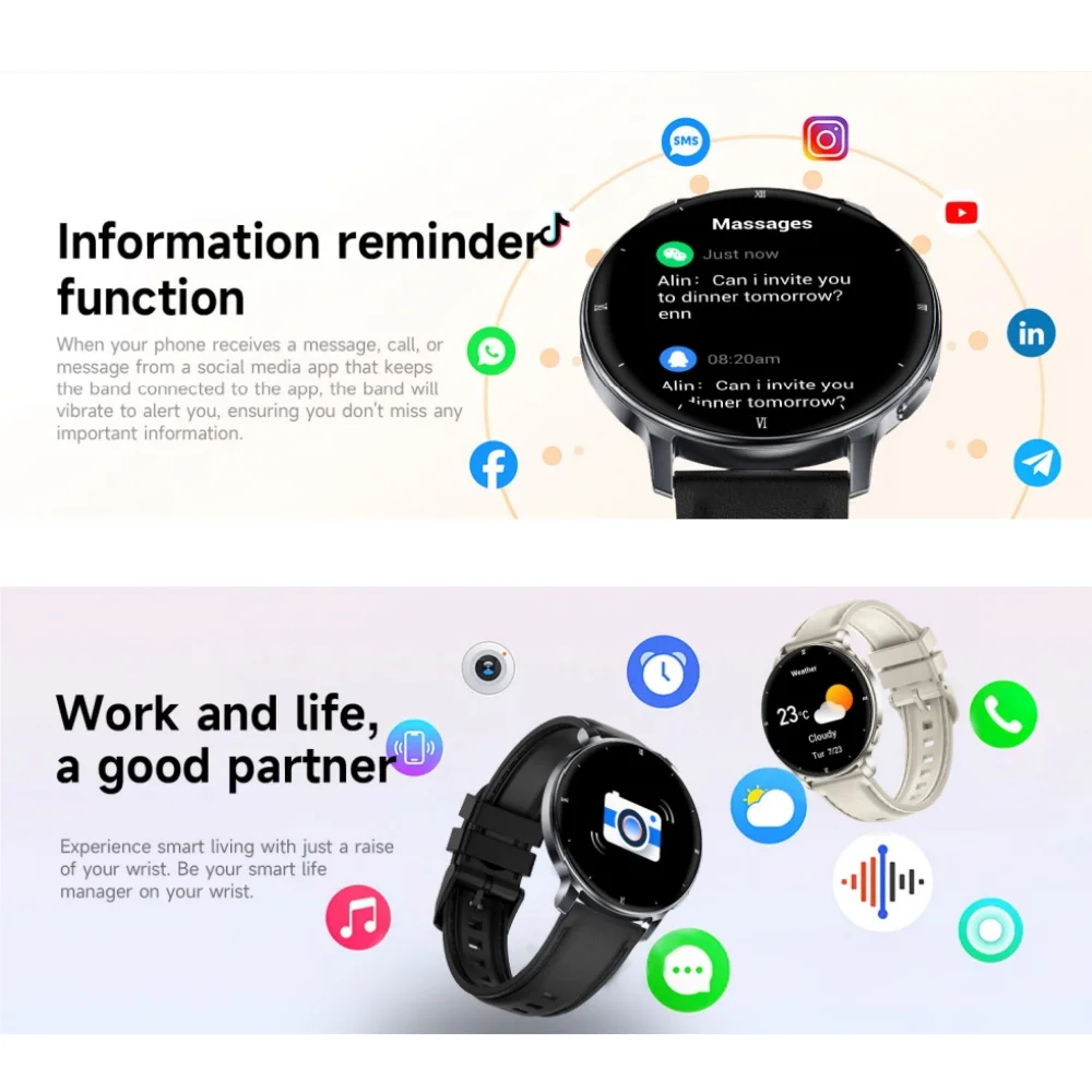 HT39 Fashion Smart Watch for Couple Multiple Sport Modes Heart Rate Sleep ECG Monitoring Reloj Inteligente - Image 4