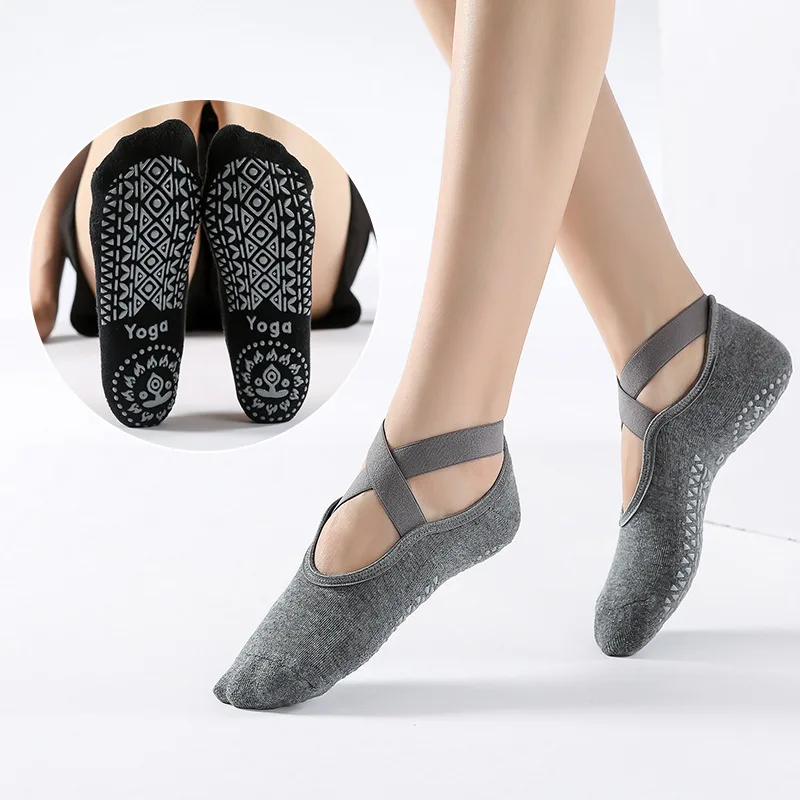 Short Professional Training Yoga Pilates Sock Hair Ring Yoga Socks Pure Cotton Anti slip Pilates Grip Socks