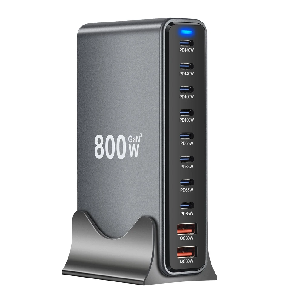 Kabbol 800W USB C Fast Charger Block, 10 Port USB Charging Station, GaN III Pro Dual 140W PD PPS Port for Multiple Devices - Image 2