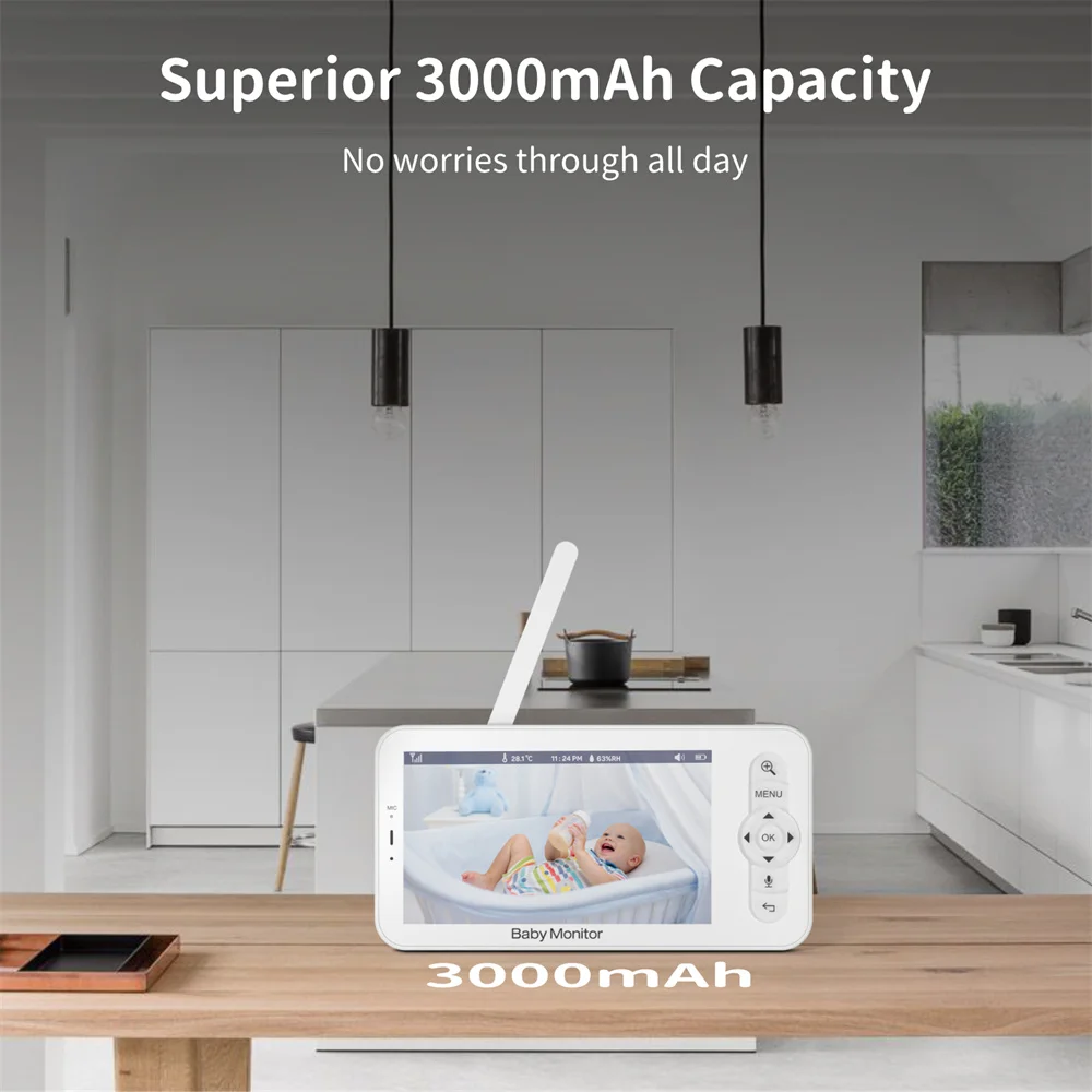 New 5inch HD 1080P Wireless Two Way Audio Babyphone Night Vision Baby Camera with App Control Wifi Video Baby Monitor - Image 2