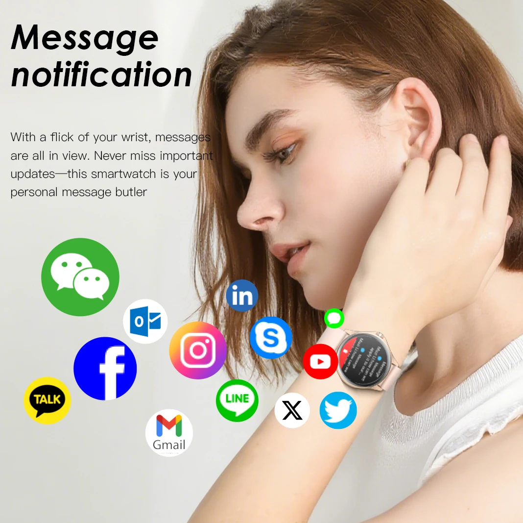 Fashion IP68 Waterproof Female SmartWatch AM12 200mAh Battery Rose Gold Women's Health Monitoring BT Call Women Smartwatch - Image 4