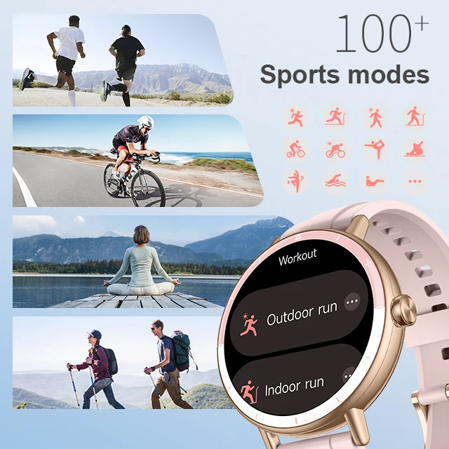 Men's Women's Digital Smart Fitness Watch 1.27inch TFT Screen Heart Rate Monitor Activity Tracker IP68 Waterproof Silicone - Image 3