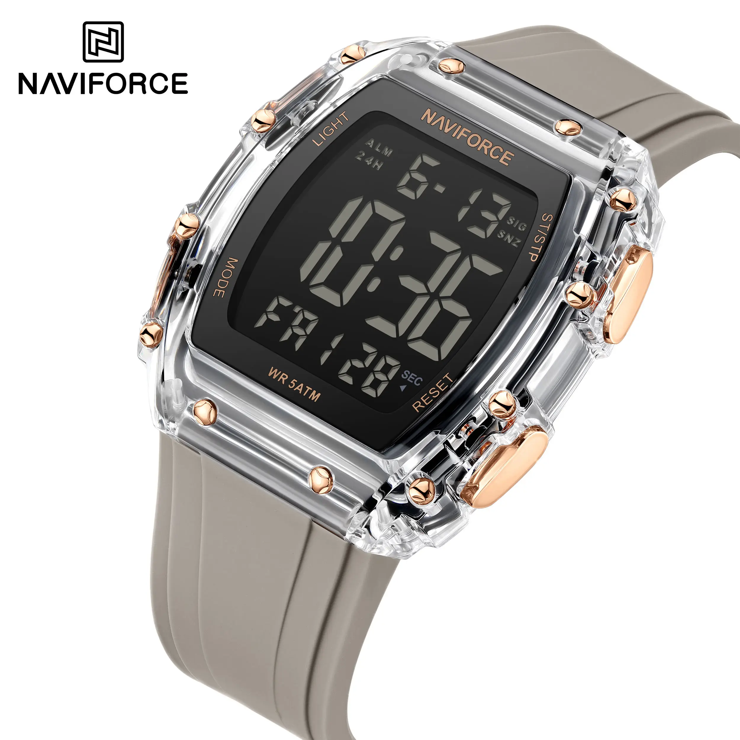 NAVIFORCE 6107 Digital Watch for Men with Silicone Strap Bulk Buy Sport Water Resistant Lcd Luminous Men Watch Reloj Pack of 2 - Image 3