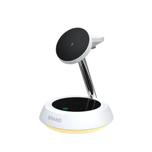 Smart 3-in-1 Wireless Charger Stand LED Light Digital Clock Type-C Input Interface Portable Folding Mobile Phones Power Bank