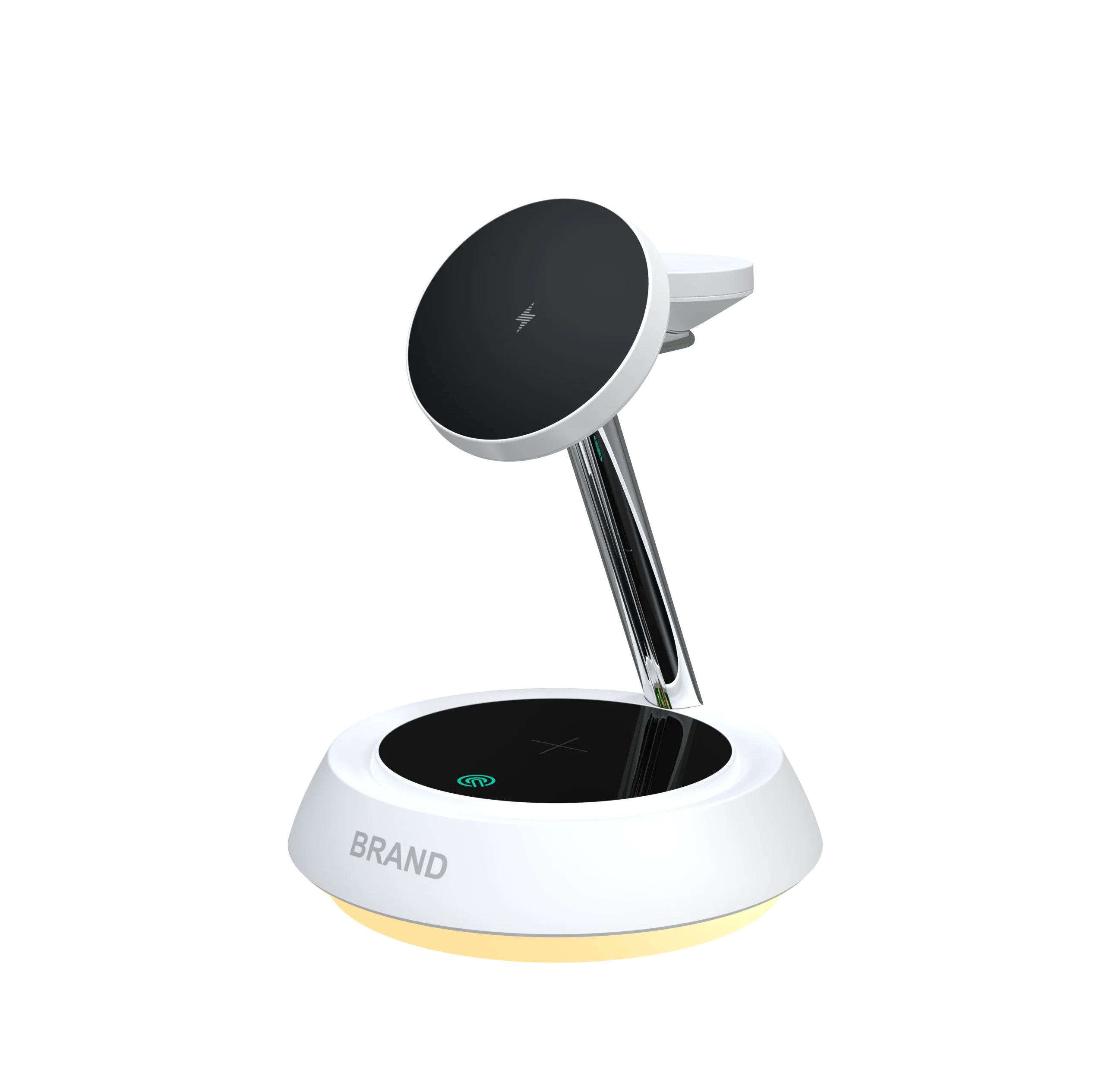 Smart 3-in-1 Wireless Charger Stand LED Light Digital Clock Type-C Input Interface Portable Folding Mobile Phones Power Bank