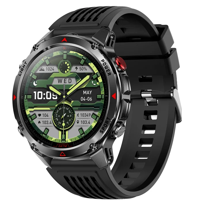 Round Design HT37 Adults GPS Bluetooth Smart Bracelet 1.46" 360*360 IPS Touch 540mAh Waterproof Fitness Sports Smartwatch - Image 2