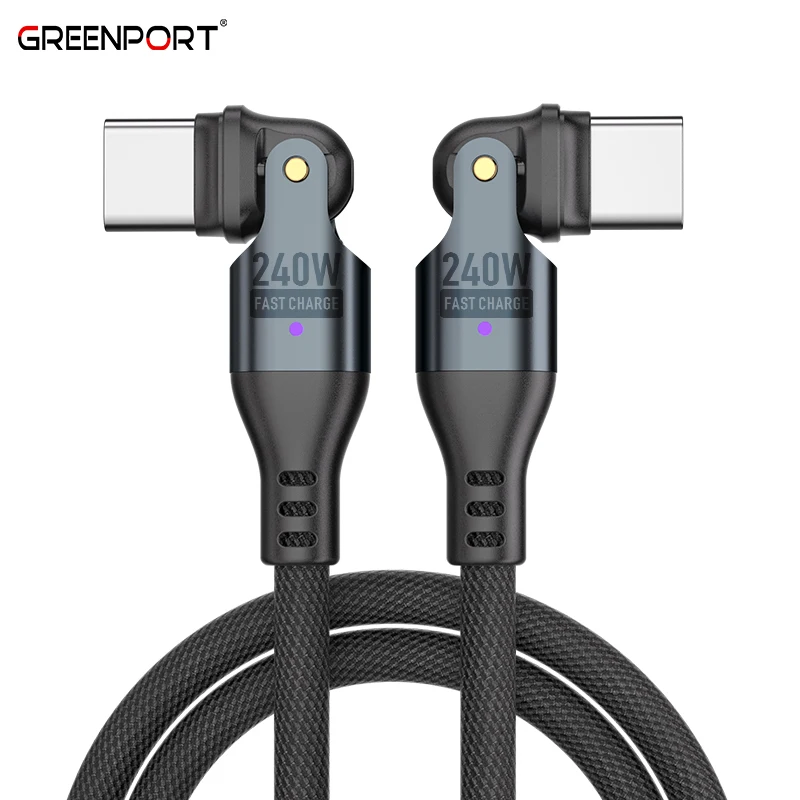 48V/5A Fast Charging Type-C Cable | Pd 240w USB C to Type C Phone Laptop Quick Charger Cable 180 Bending