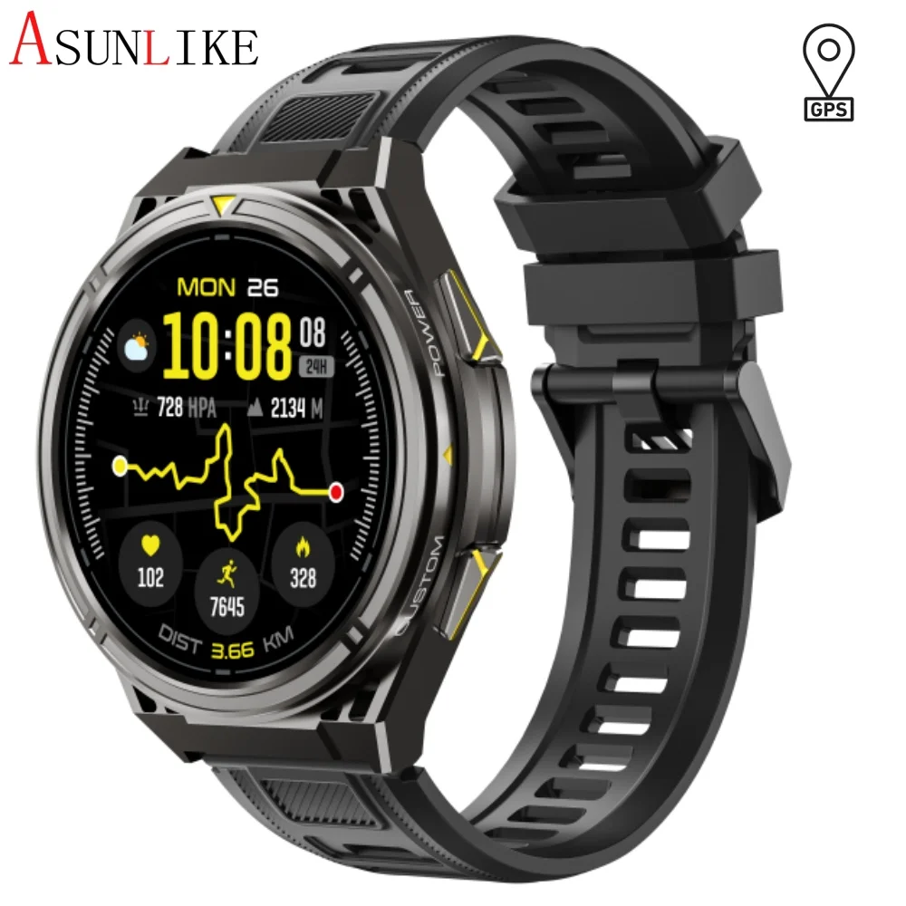 Outdoor Sports GPS Smart Watch for Men Precise Positioning 5ATM Waterproof Multile Sports Modes Voice Assistant