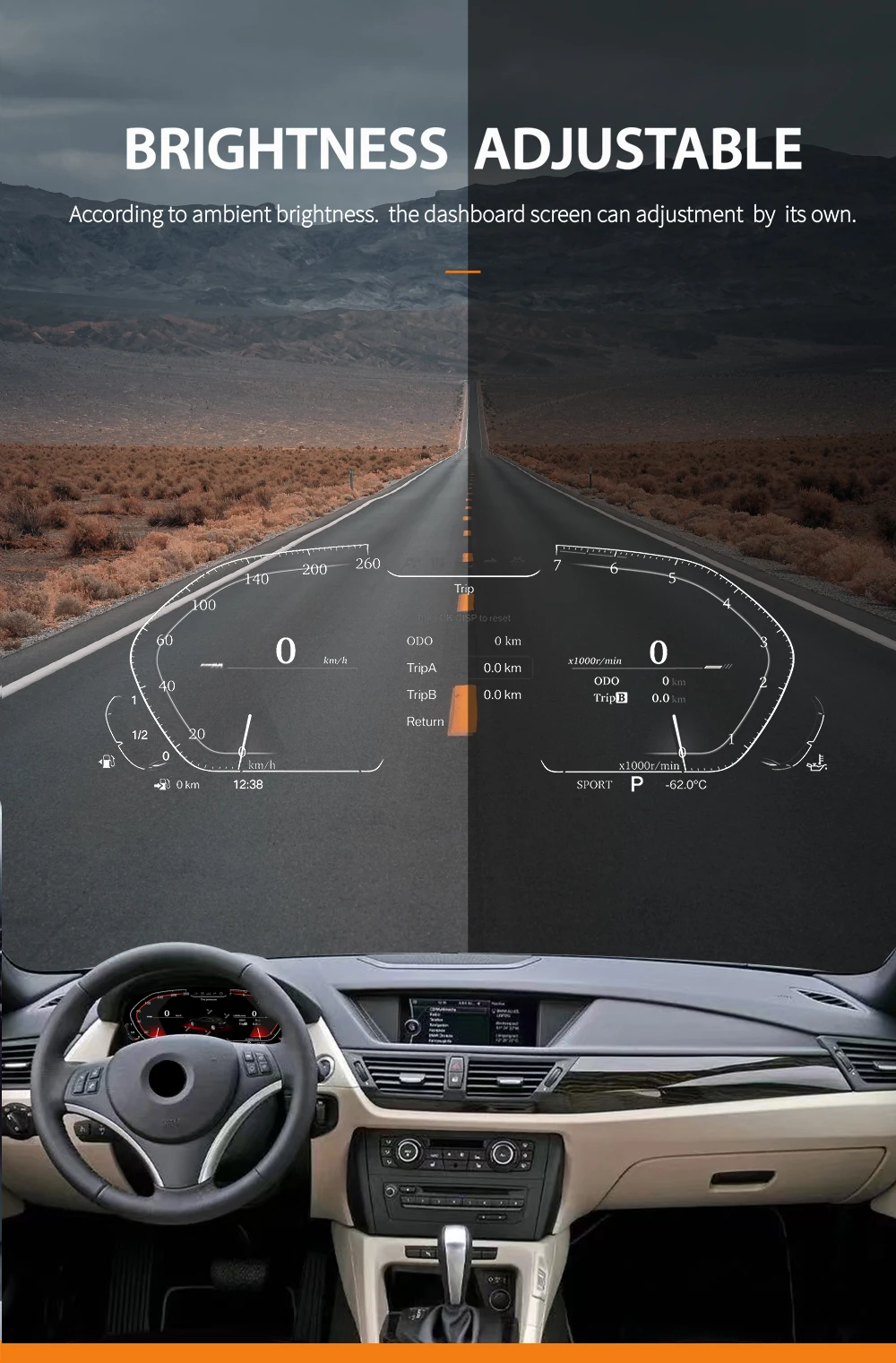 12.3" Digital LCD Dashboard Speedometer for BMW X1 E84 Instrument Cluster Virtual Cockpit HUD Head-Up Display Condition - Image 4