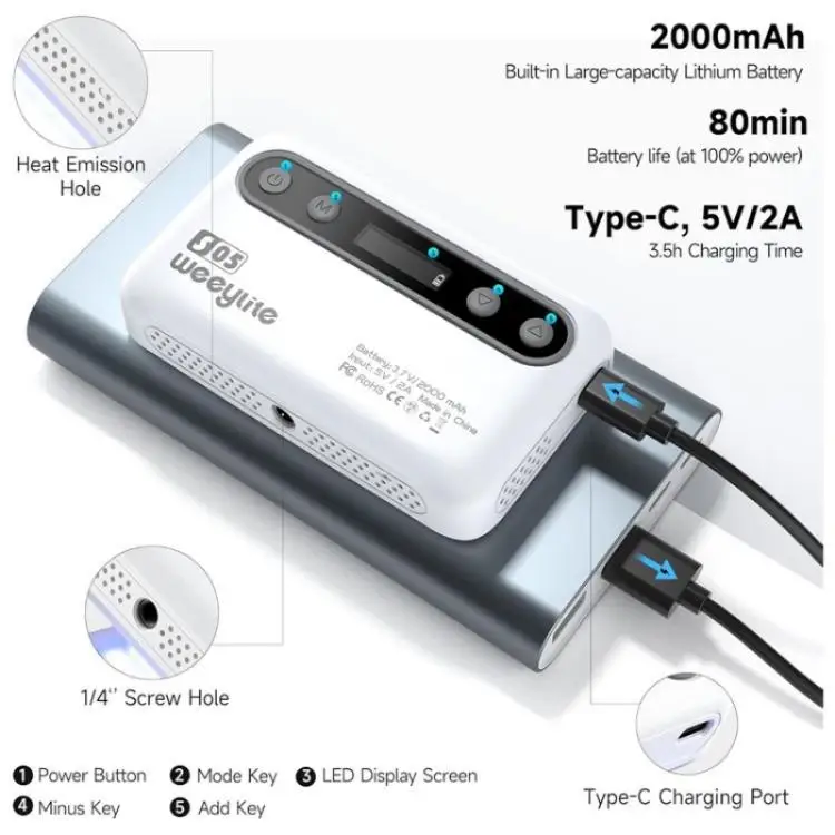 Portable Weeylite S05 Portable App Control Phone Fill Lamp Video Live Streaming Photography RGB Full Color Fill Light - Image 3