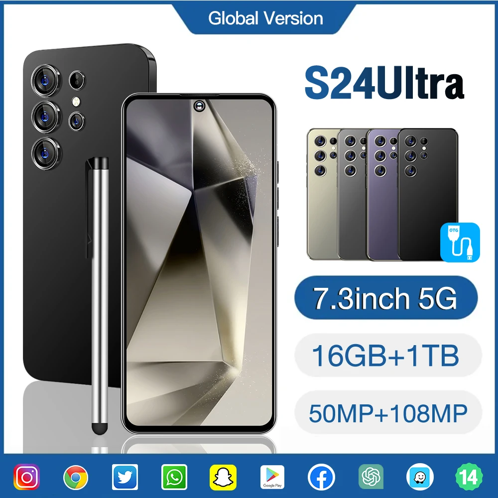 New S25 Ultra Smartphone 7.3 Inch Large LED Display 4K Resolution LTE Built-In Pen All-In-One 3 64 Sports Entertainment - Image 4
