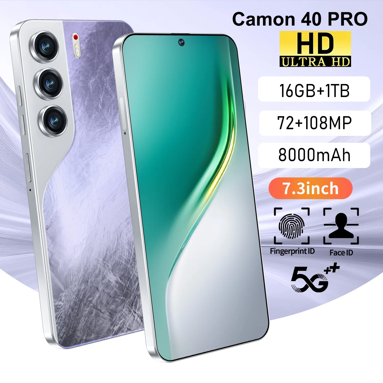 Tecno Camon 40 Pro Smartphone 16GB RAM 1TB Storage 108MP Rear Camera Large HD Screen 65W for English Speaking Cellular - Image 2