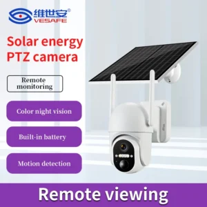 Compact Solar Camera Wireless Outdoor Smart Motion Detection Alert No Wiring Needed Mini Home Security Camera Pack of 2