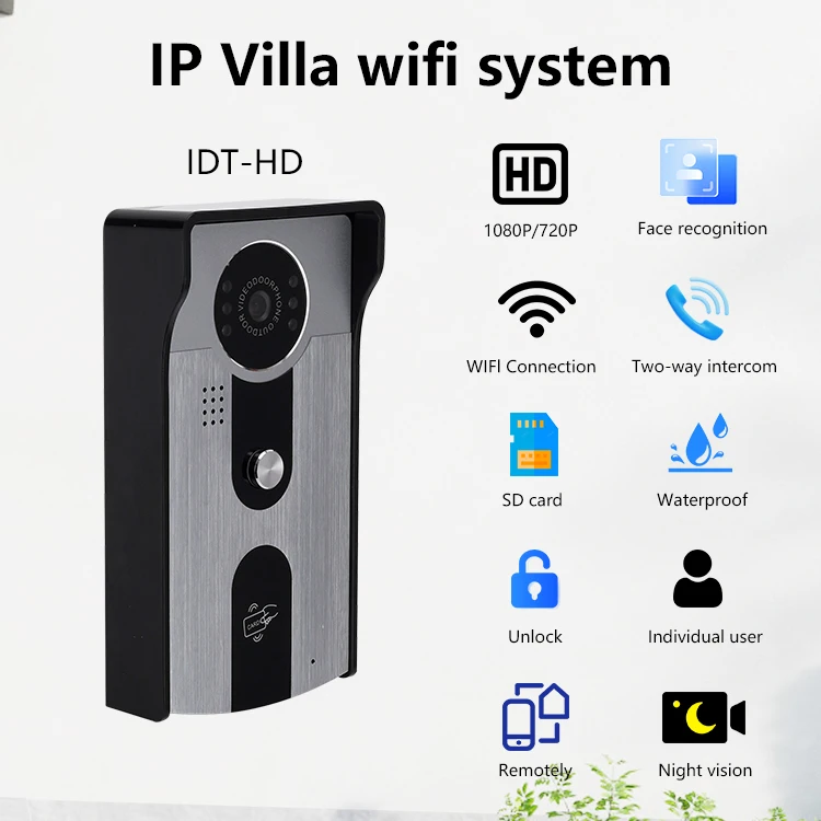 Intercom Doorbell Camera Wifi Enabled Home Multiple System Access Waterproof 7 Inch Wi-fi Motion Detection Video Door Phone - Image 2