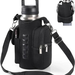 YTGEE Magnetic GYM Phone Bag Men Women Water Bottle Sleeve GYM Floor Organizer Outdoor Sport Crossbody Handle Pouch for Earphone Pack of 2