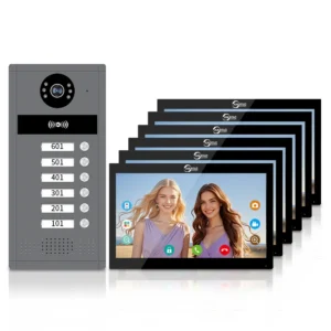 Multi Apartment Smart 10 Inch 6 Household Tuya Smart Video Doorbell Metal IP65 Waterproof Touch Screen Audio Door Phone Two-way