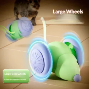 Electric Running Self-Hi Mouse-Shaped Stick Bite Toy for Cats & Dogs Small Plastic Pet Toy Pack of 3