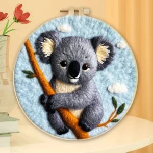 For CHENISTORY Beginners Wool Felt Painting Kit Sloth Pattern Starter Set with Canvas Support Needle Felting Supplies Picture