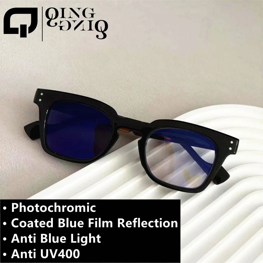 blue light blocking color changing lens photochromic anti reflet bleu verre lunette photogray glasses homme qingqing Pack of 5 - Image 2