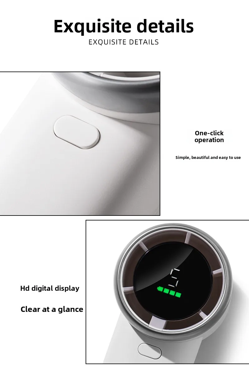 N603Portable High Speed Strong Wind Turbo Cooling Mini Rechargeable Handheld Digital Display Wearable Bladeless Fan Pack of 3 - Image 3