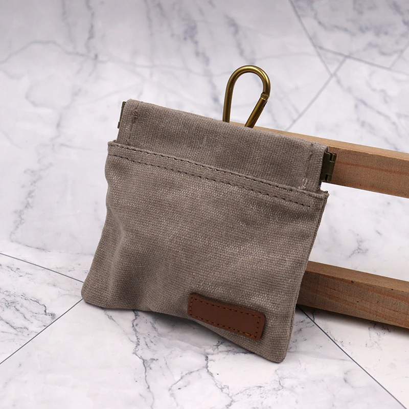 Canvas Dog Treat Pouch with Snap Closure Portable Pet Food Storage for Outdoor Walking Training Durable Accessory for Dog Owners Pack of 2 - Image 4