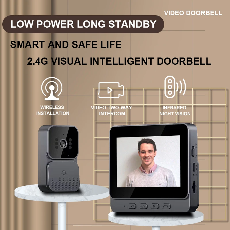 Wistino Two Way Audio Door Bell Camera 1080p Night Vision Battery Plug and Play Smart Video Intercom System - Image 2