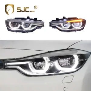 SJC Auto Car Accessories Headlight for BMW 3 Series F30 F35 13-15 Headlamp Assembly Modified Angel Eye LED Daytime Running Light