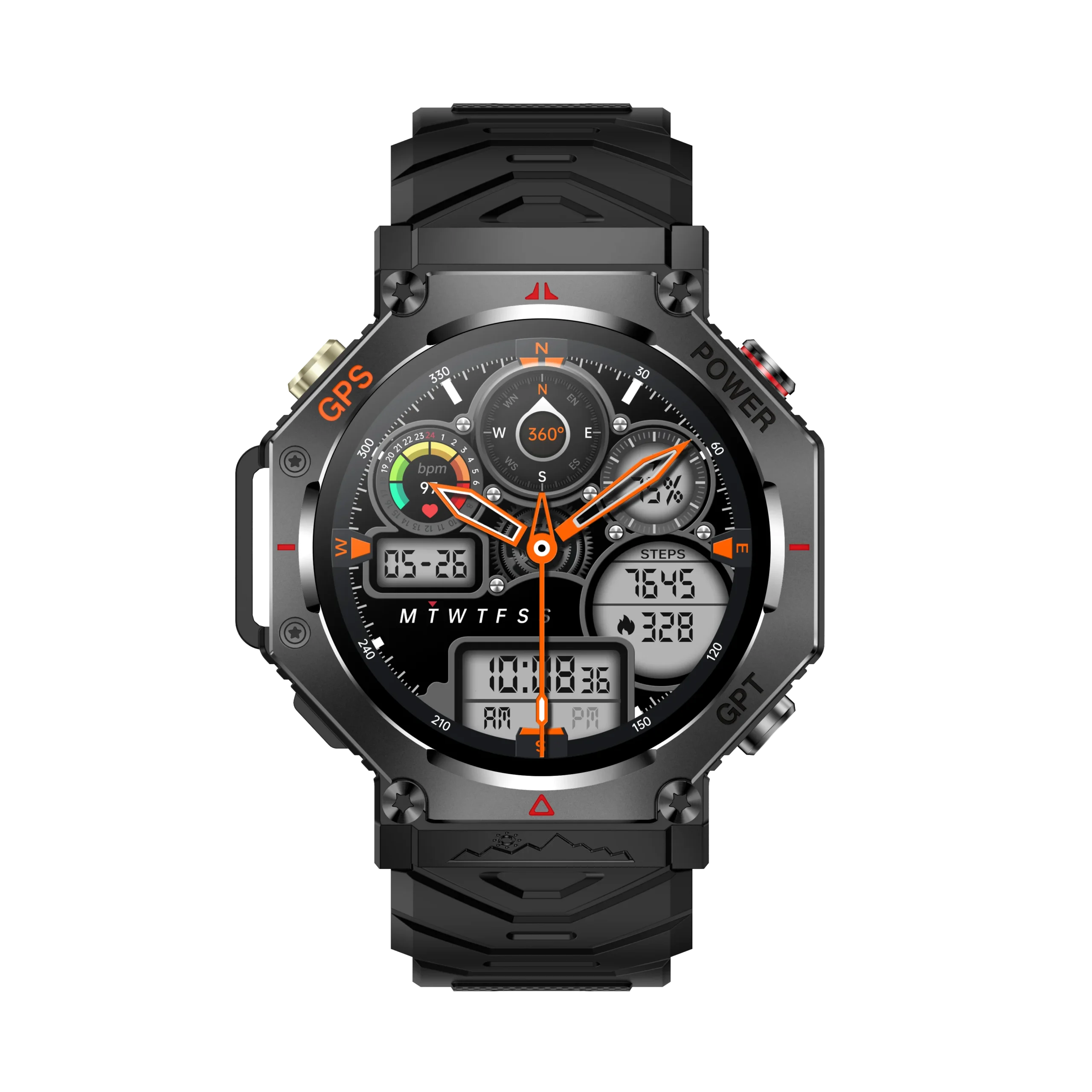 Women Men GPS Bluetooth Smart Watch KC91 With Sport Modes Zinc Alloy+plastic 1.39 Inch TFT Screen 3ATM Waterproof Smart Watch - Image 2