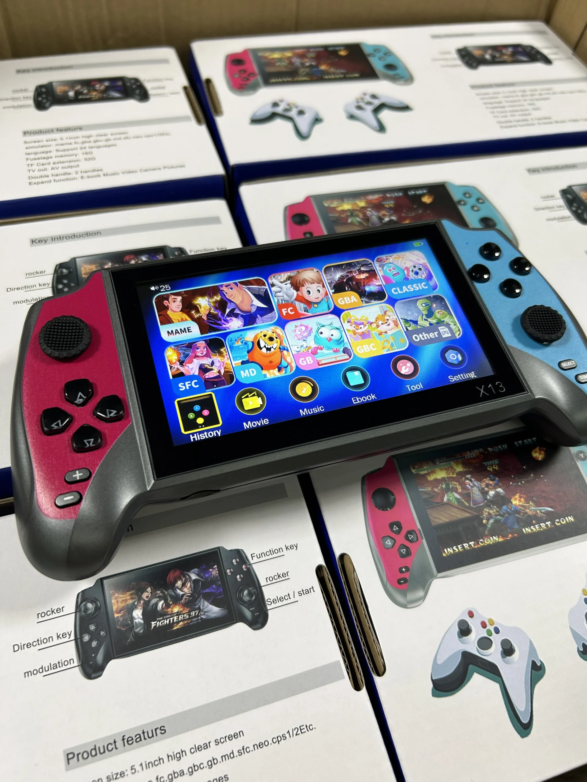 X13 5.5" Portable 3000 Games Handheld Android Kids Retro Portable Video Game Player HD Game Console Pack of 2 - Image 3