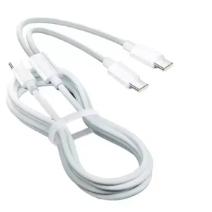 2.4A Type-C PD Fast Charge USB Cable 2-in-1 Mobile Phone Cable for IPhone14/15 Lighting Type-C TPE Compatible IOS Pack of 20