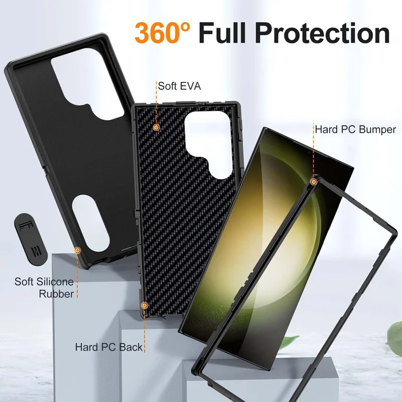 Armor Case for Samsung Galaxy S26 Edge S25 FE S24 Plus S23 Ultra A17 Shockproof 360 Full Protection Hard PC Professional Bumper Pack of 10 - Image 3
