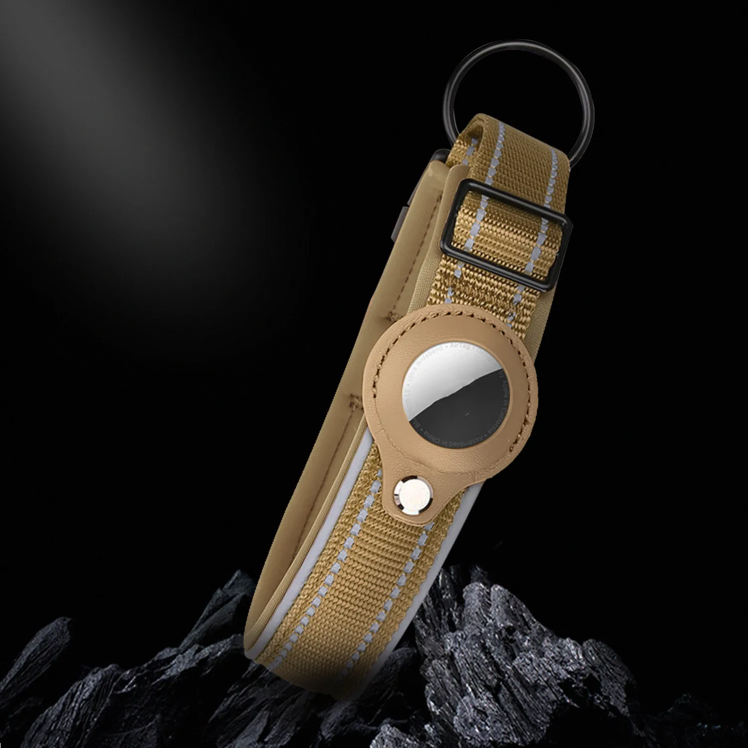 Reflective Nylon Fiber Dog Tracking Collar with Lights Solid Pattern GPS Anti-Loss Positioning Device for Pets - Image 2