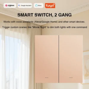 Smart Light Switch 2 Gang Wi-Fi Enabled App Control Via IOS Alexa Compatible USB/Battery Powered Home & Bar Use Bar Design