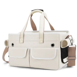 Hot Selling Luxury Breathable Pet Carriers Bag Foldable Portable Multi-Pocket Ventilated Travel Organizer Solid Zipper Mesh