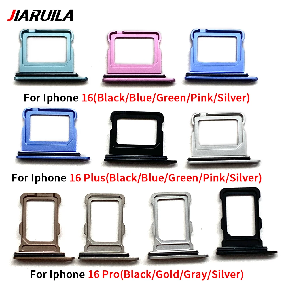 Dual Single SIM Card Tray Pro Max Holder Adapter Memory Tray Sim SD Card Holder Adapter Phone Spare Parts for Iphone 16 Plus Pack of 100 - Image 4