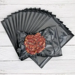 Ready to Ship Black PE Vacuum Seal Bags Food Grade with Embossed Surface and Heat Seal for Freezer for Food Storage Pack of 500