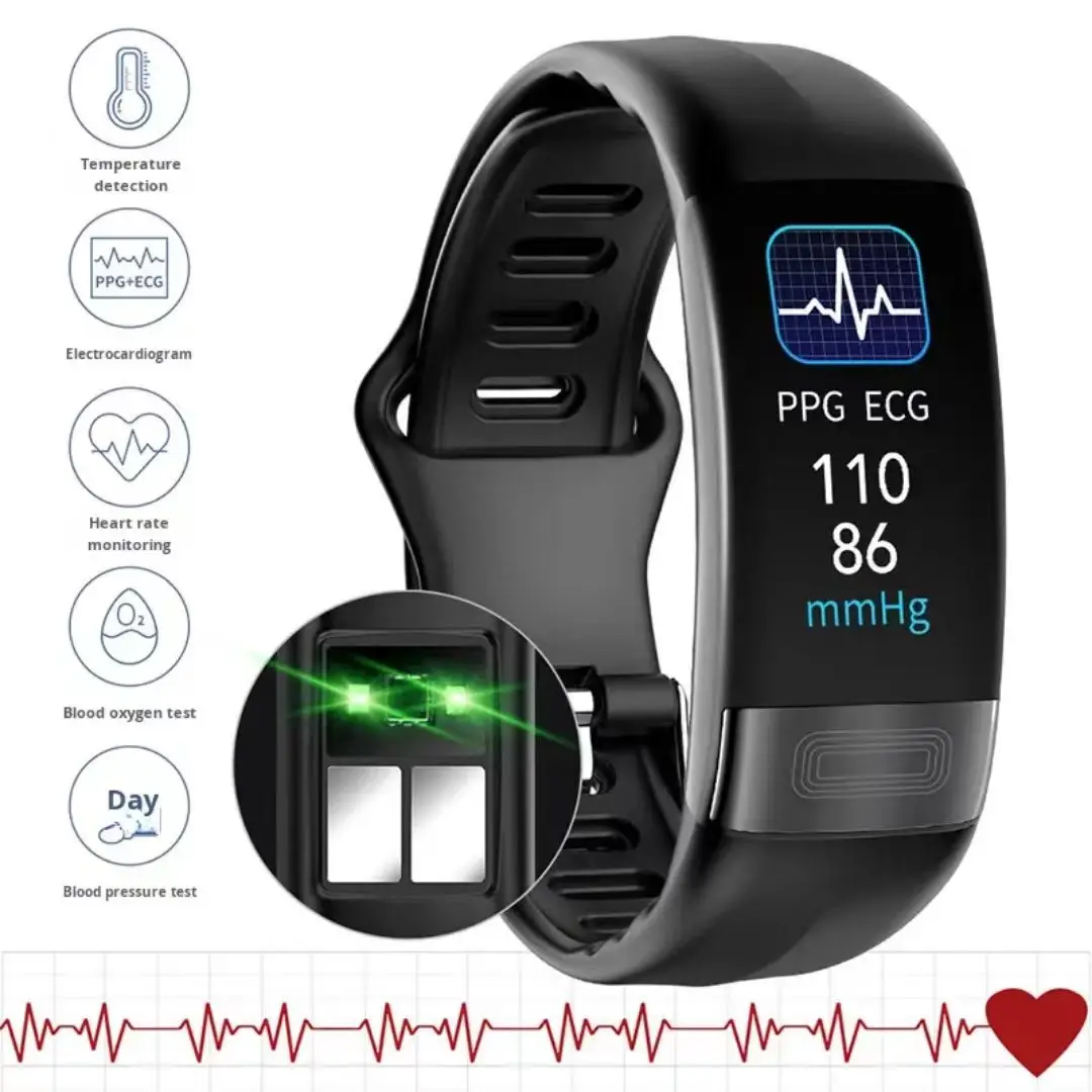 P11 Wearable Device IP67 Waterproof Smart Bracelet ECG+HRV Temperature Heart Rate Monitor Smart Band Fitness Tracker - Image 2