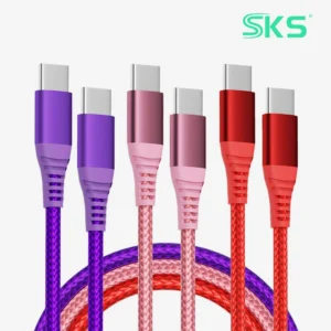 Nylon Braided USB-C C Cable 60W PD Fast Charging 3A High-Speed Data Transfer Printer Compatible SKS SKS-HJU25 OEM Custom Logo