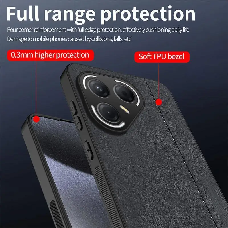 Pova7 Ultra Case Infinix Note50X Business Design Shockproof PU+TPU Material Camera Protector OEM Brand Pack of 20 - Image 3