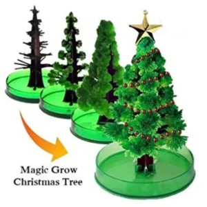 Wowei Magic Growing Crystal Christmas Tree Toy Presents Novelty Kit for Kids Funny Educational and Party Toys Diy Xmas Ornaments Pack of 10