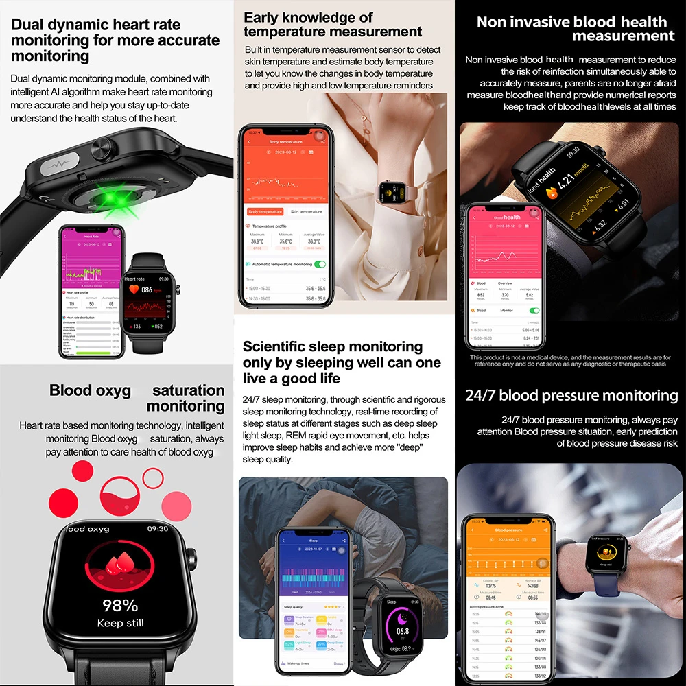 ET570 1.96inch Tft Ips Large Full Color Touch Screen Smart Watch 340mah Battery Fitness Tracker Ip68 Waterproof Sports Watch - Image 3