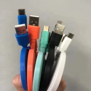 Colorful Small Braided Shielding PVC 3A Fast Charging Pure Copper Conductor Noodle Data Cable for Mobile Phone and Earphone Pack of 10