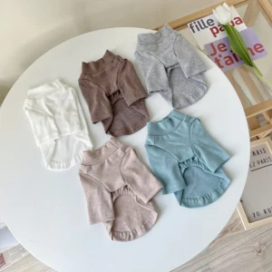 Luxury Solid Pattern Cotton Dog T-Shirt New Classics Small Pet Clothes for Spring Autumn Winter for Dogs and Cats Pack of 10