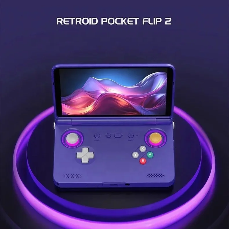 Black Retroid Pocket Flip2 SD865 Version 5.5 OLED Touch Screen Android Gaming Handheld Retro Classic Flip Design Wi-Fi - Image 3