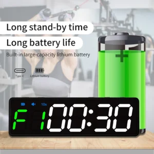 Built-in Large-capacity Lithium Battery Multifunctional Interval Boxing Yoga Swimming Training Countdown Stopwatch Workout Timer Pack of 2