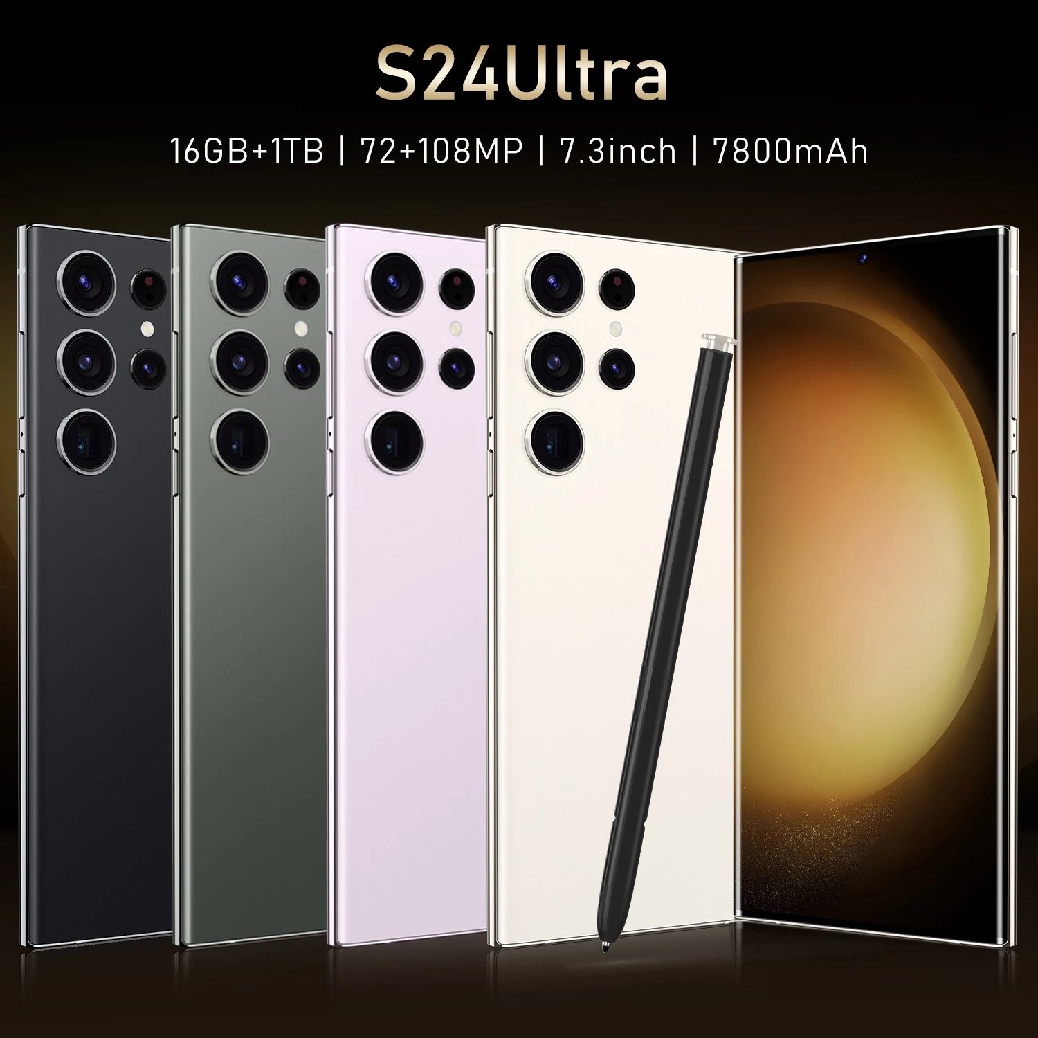 S24 ULTRA 16GB+1TB 72MP+108MP 7.3 Inch Mobile Smartphone Big Battery Android 14 Cell Phone - Image 2
