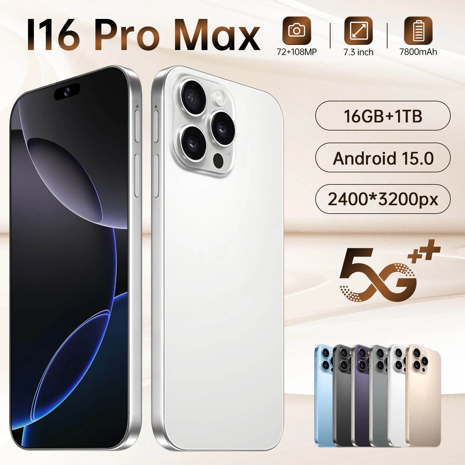 11 12 13 14 15 16 Promaxe Plus Mobile Phones 256/512GB 108MP CDMA/LTE French Gray/Silver/Gold - Image 2