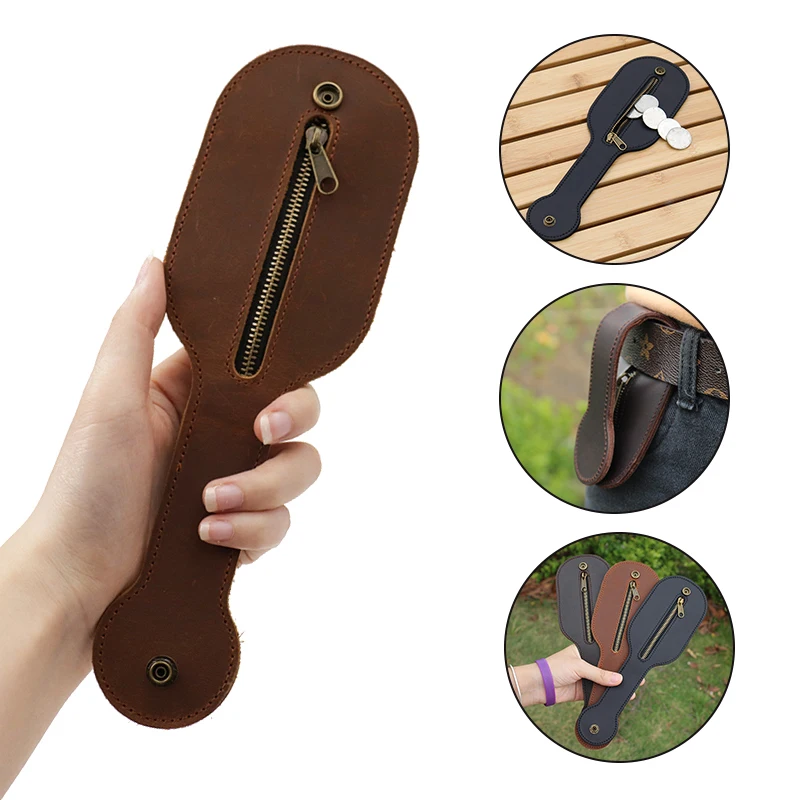 PU Leather Self-Defense Coin Purse Portable Coin Case Holder Change Organizer Bag Coin Bag with Zipper Sports Accessories - Image 3