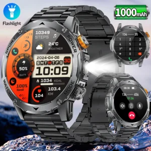 LIGE BWAK85 1000mAh 7 Days Dial Call Flashlight Men Fitness Tracker Smart Watch Long Battery Life Ai Voice Assistant Android IOS