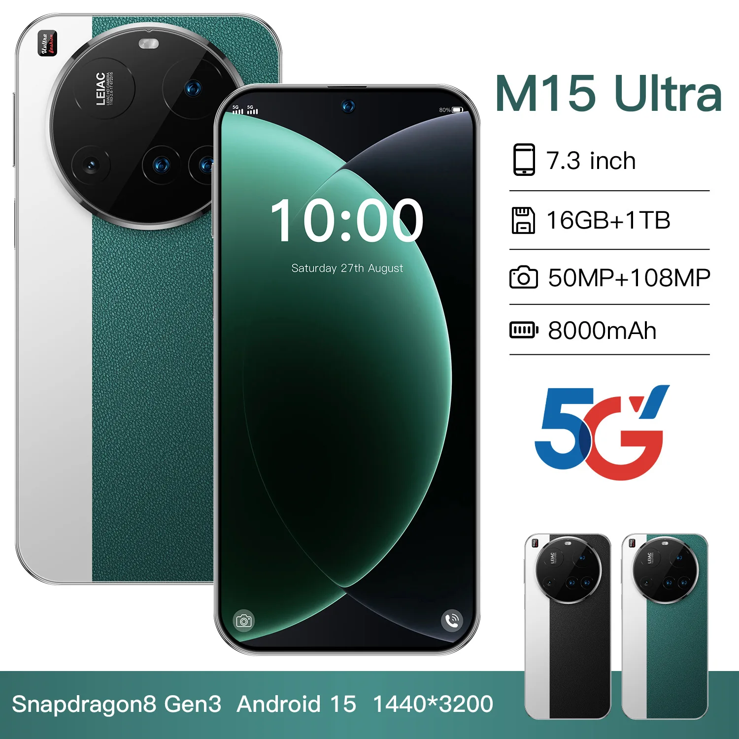 Cross-border Mobile Phone M15 Ultra Popular 5G Smart Phone - Image 4